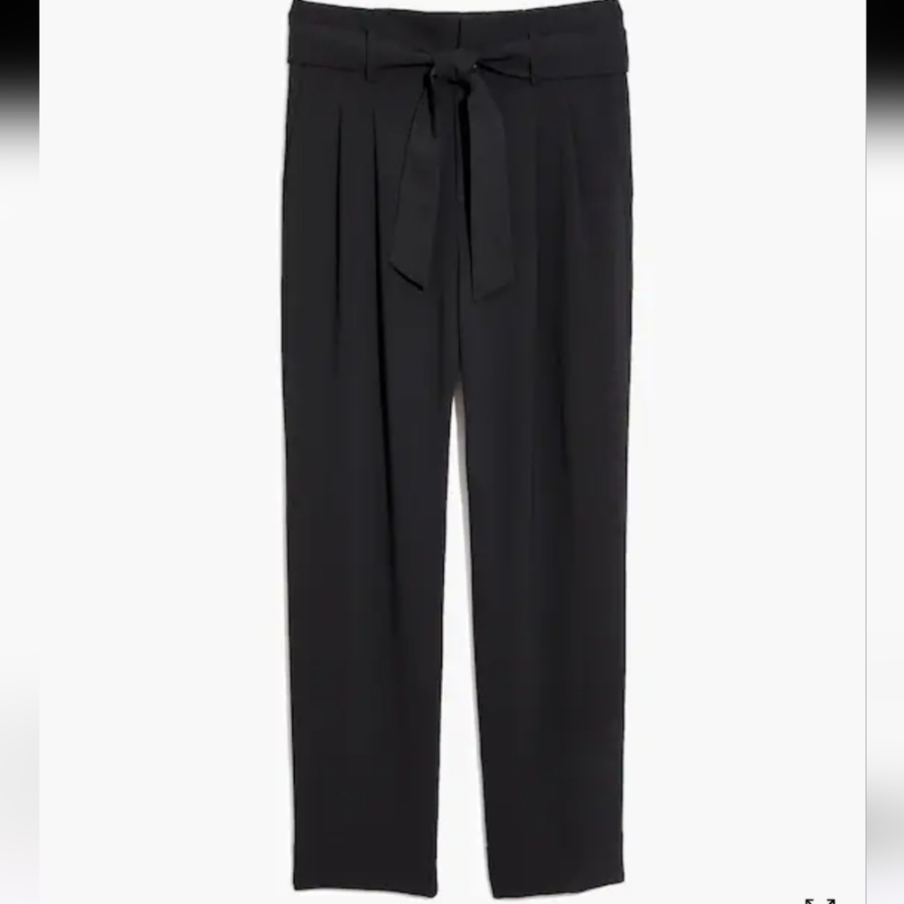 NWT Madewell Drapey Paperbag Pants Black Size 10